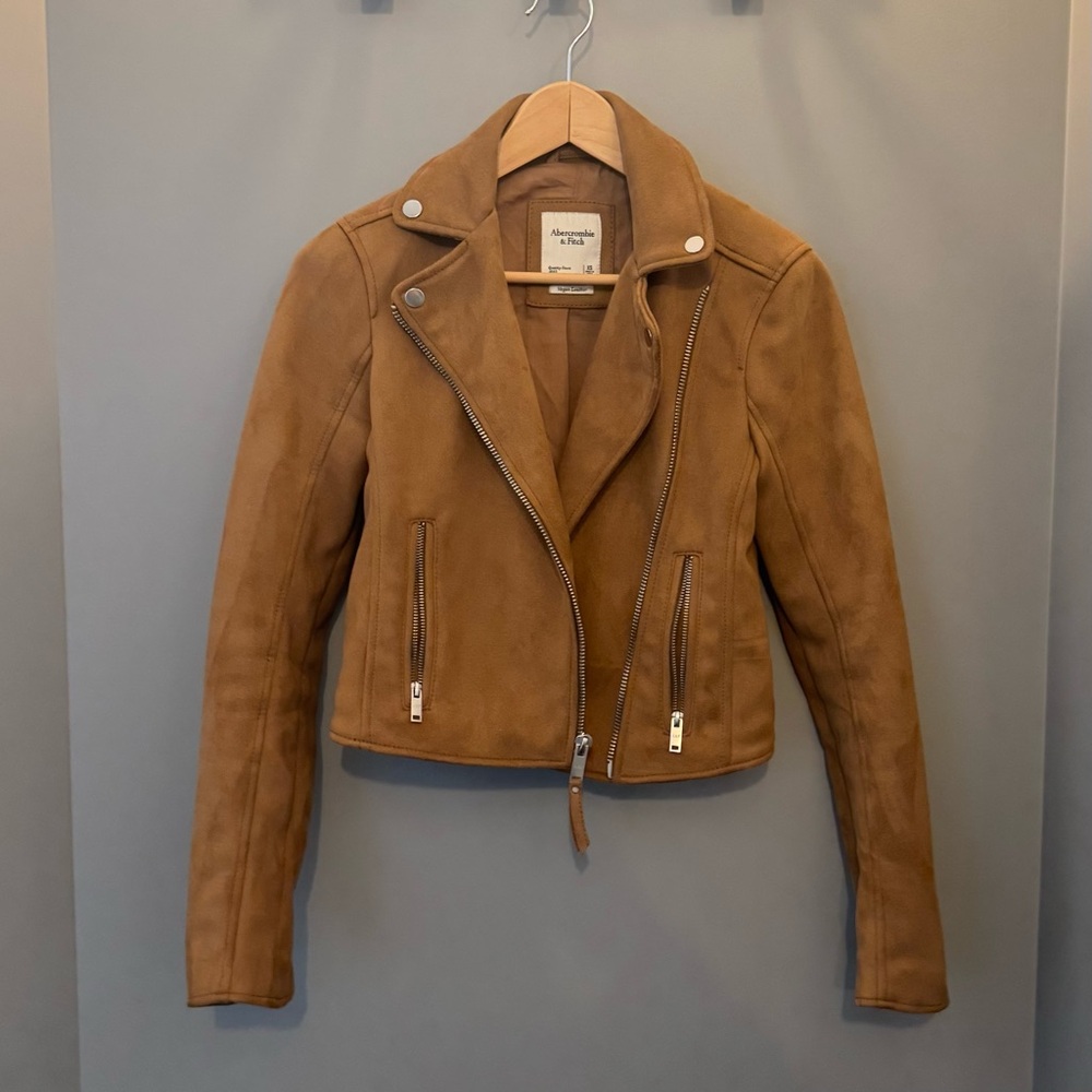Abercrombie & Fitch Tan Vegan Leather Jacket